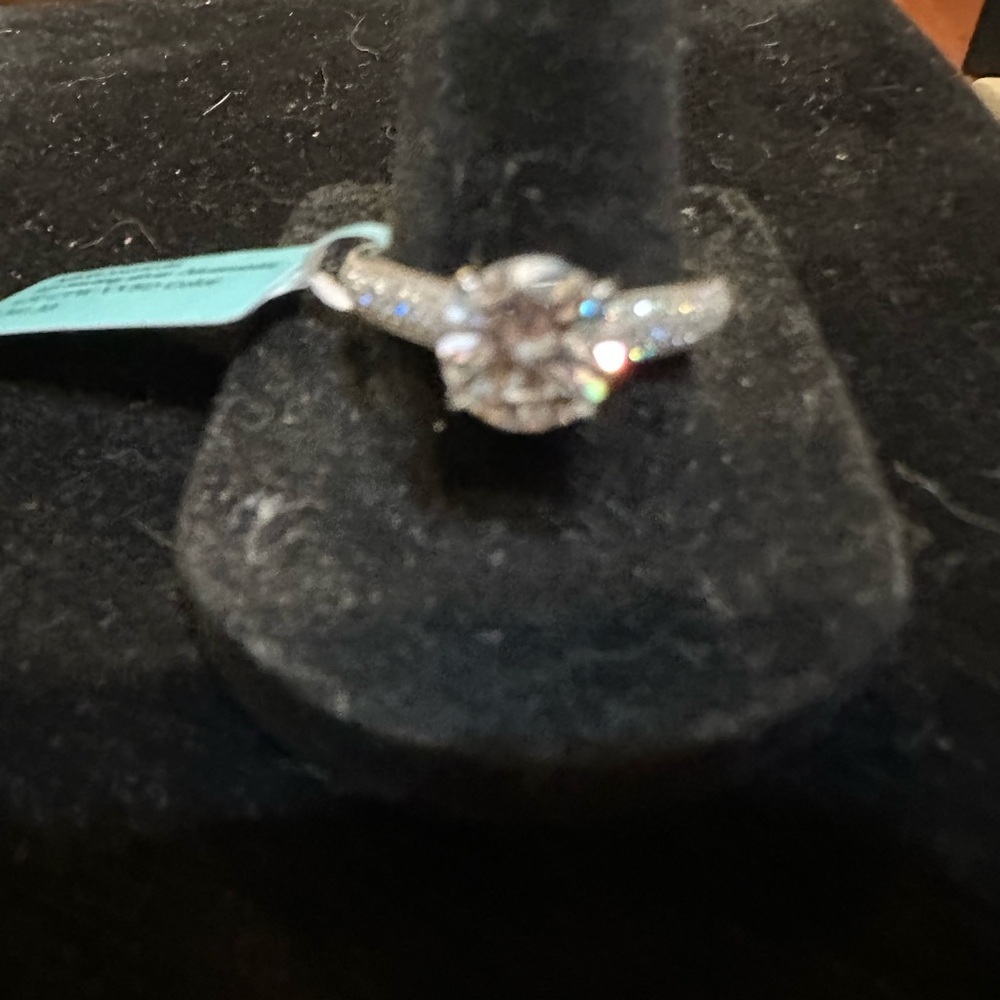 Moissanite Engagement Ring 4.25 CTW Solitaire Accents Size 9.5 - Picture 5 of 7